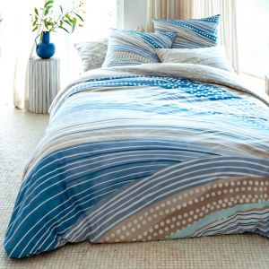 Drap housse coton PACIFIQUE - bleu