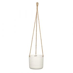 Scheurich Cottage. suspension en coton longueur 56 cm & c&eacute;ramique. couleur : Soft Wool. 16.6 cm de diam&egrave;tre. 16.7 cm de hauteur. 2.6 l vol.