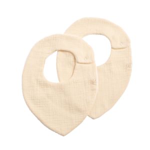 Sauthon Lot de 2 bavoirs en double gaze de coton Vanille