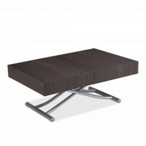 Image de Inside75 Table basse relevable extensible ALBATROS design marron Wengé Pied alu - marron