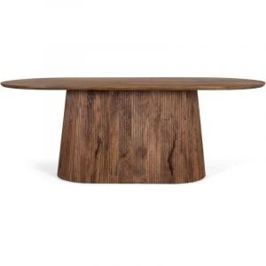 Giner Y Colomer - Table à manger avec plateau ovale en bois de manguier 210 cm