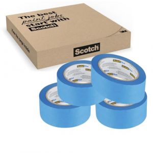ScotchBlue Ruban de Masquage de Peinture Multi-Surfaces, 24 mm x 41 m, 4 Rouleaux- Scotch Ruban Adh&eacute;sif Polyvalent pour Travaux de Peinture et D&eacute;coration, Int&eacute;rieur et Ext&eacute;rieur, 70% PEFC