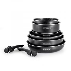 Kitchencook Batterie De Cuisine 8 Pcs Tfi Flex8 Avec Poign&eacute;e Amovible