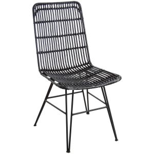 Aubry Gaspard Chaise en rotin et métal Maïa