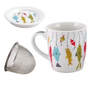 United Labels Mug Poissons avec infuseur pour le thé
