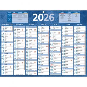 CALENDRIER 222 BLEU 32 x 42 cm BOUCHUT