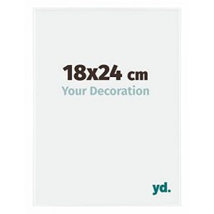 Your Decoration - 18x24 cm - Cadre Photo en Plastique Avec Verre acrylique - Anti-Reflet - Excellente Qualité - Blanc Brillant - Cadre Decoration