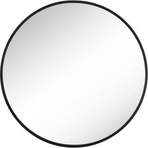 Songmics Miroir mural rond ø61 cm verre argenté noir