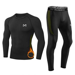 MEETYOO Thermounterwäsche Set Herren Ensemble de sous-vêtements Thermiques pour Hommes, Noir, S Men's