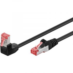 Goobay Câble patch CAT 6 1x coudé à 90°, S/FTP (PiMF), noir 0,25 m