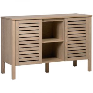 Meuble double vasque TALIX sur pieds en ch&ecirc;ne naturel 120 cm