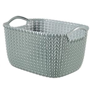 Image de Curver Panier de rangement rectangulaire 8 L - Aspect tricot - Bleu gris