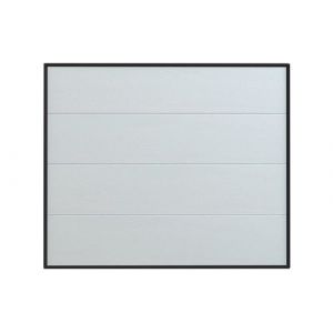 Image de Porte de garage sectionnelle effet bois blanc avec moteur Somfy PRIETA