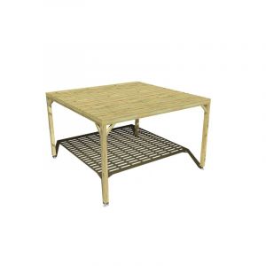 Pergola bois Cubique ind&eacute;pendante &bull; 4m x 4m &bull; Option platelage bois &bull; Livraison comprise