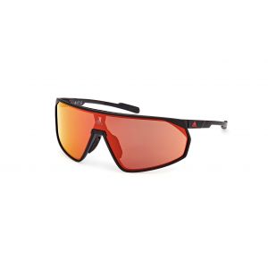 Adidas Sport Homme SP0074 PRFM SHIELD 02L Lunettes de soleil Plastique Noir-opaque Orange Masque Normale Miroir