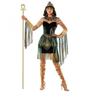 Morph Costume Reine Cléopâtre Égyptienne Déguisement Halloween Femme Robe Accessoires XL