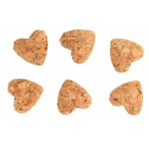 Ruedelafete Set de 6 petits Coeurs Liège adhésifs 2,7cm à disperser