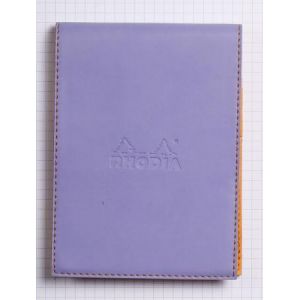 Rhodia 128209C - Porte-bloc rama iris format 9,5 x 13 cm  en simili cuir, avec porte-crayon + bloc N°12 ligné
