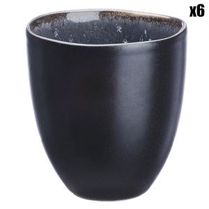 6 Tasses en Grès Iris bleu foncé - 15 cl