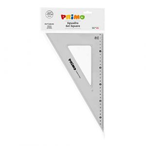 Primo Morocolor, Carré 60° 30 cm, Couleur gris fumé, Antireflet, Stable et résistant, Lecture facile, Haute précision, Idéal pour le dessin technique