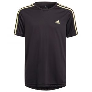 Adidas T-shirt Manche Courte 3 Stripes 164 cm Black / Pulse Lime
