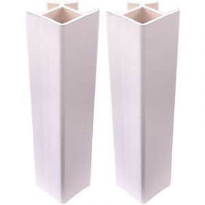 Cyclingcolors 2x Jonction de plinthe 90&deg; en PVC Connecteur Socle Cuisine Raccord Profil, hauteur 120mm finition blanc