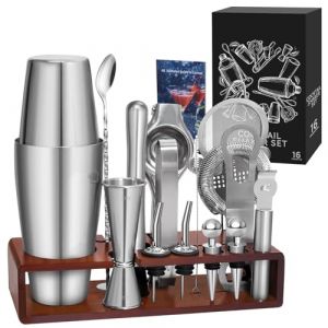 Kit de Shaker &agrave; Cocktail Sosayet 825ML INOX - Professionnel pour Mojito et Accessoires Bar