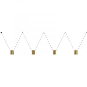 Led C4 Suspension Attic Aluminium Noir mat 4 ampoules 175cm