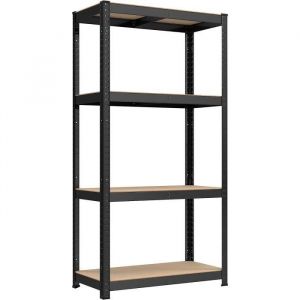 Songmics Étagère Charge Lourde à 4 Niveaux, Étagère de garage, pour boîtes à outils, Capacité 520 Kg, 40 x 80 x 160 cm, Noir