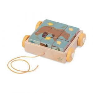 Trudi Sevi Puzzle Animaux des Dolomites Jeux et constructions en Bois pour Les Enfants à partir de Deux Ans | 19x6x19cm Nature | modèle 87857