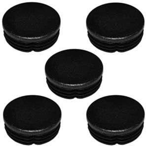 Cyclingcolors 5x Bouchon embout de tube rentrant rond noir plastique cache trou pied de chaise table meuble outillage (&Oslash;25mm)