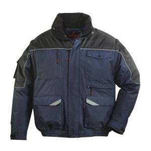 Euro Protection RIPSTOP MULTIPOCHES blouson de travail chaud imperméable manches amovibles Bleu - T. XXL - Coverguard