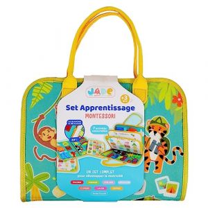 JADE J.A.D.E - Pochette d'Activités - Montessori - 141512 - Jeu Educatif - Multicolore - Tissus - Voyage - Sensoriel - Jeu Pour Enfant -Design Français - 28 cm x 33 cm - À Partir de 3 Ans