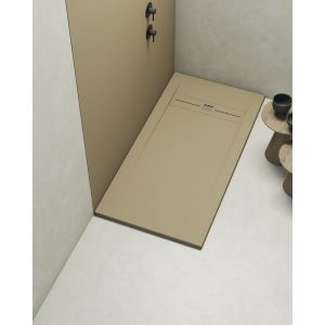 Receveur de douche extraplat rectangulaire beige 80x120 cm Gneis