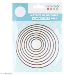 Art&eacute;mio Set de dies imbriqu&eacute;s grand format - Cercles - 12 cm- 8 pcs