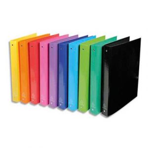Visiodirect Lot de 10 Classeur 4 anneaux &Oslash;30mm IDERAMA en carte 18/10&egrave;me. Dos 4 cm, format A4. Coloris assortis