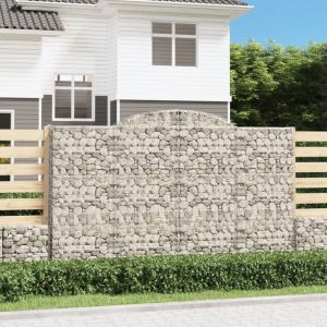 VidaXL Paniers à gabions arqués 3 pcs 300x50x180/200 cm fer galvanisé