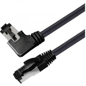 Maxtrack - TI51-1L RJ45 C&acirc;ble r&eacute;seau, c&acirc;ble patch cat 8.1 s/ftp 1 m noir coud&eacute; &agrave; 90&deg; vers la droite, blindage simple 1 pc(s) Y749103