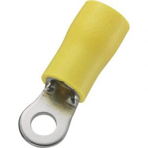 Image de Tru Components Cosse &agrave; oeillet 738406 Section max: 6 mm&sup2; &Oslash; du trou: 10.5 mm partiellement isol&eacute; jaune 50 pc(s)