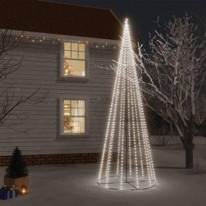 VidaXL Arbre de Noël cône 732 LED Blanc froid 160x500 cm