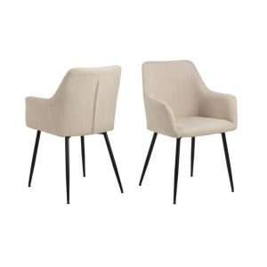 Hellin Chaises de salle à manger à accoudoirs en tissu (lot de 2) - ysa
