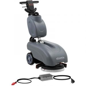 Autolaveuse auto laveuse machine entretien sol professionnelle &agrave; batterie 35,6 cm 1 500 m&sup2;/h &agrave; guidage manuel ABS PVC PP acier gris