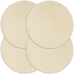 Image de VidaXL Napperons 4 pcs Naturel Plain 38 cm Rond Coton