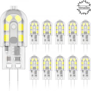 Ampoule led G4 2W, 20W Ampoules Halogènes équivalentes, Blanc froid 6000k,200Lm,12x SMD,12V AC/DC-Pack de 10 -