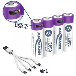 Ansmann Batterie rechargeable Li-Ion Mignon aa 3.7V 2600mAh – avec circuit de protection