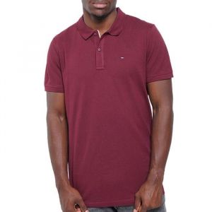 Tommy Jeans Polo Manches Courtes Homme Slim Placket Slim Fit, Rouge (Red Wine), S