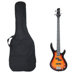 VidaXL Guitare basse électrique de débutants sac brun et noir 4 4 46