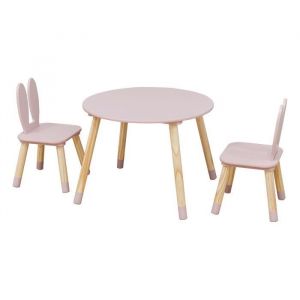 Ensemble avec petite table et 2 chaises pour enfants rose