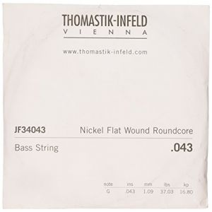 Thomastik Cordes Infeld pour guitares électriques Jazz Bass Serie Nickel Flat Wound Roundcore .043