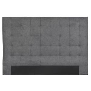 Miliboo Tête de lit capitonnée en tissu gris anthracite 180 cm HALCIONA